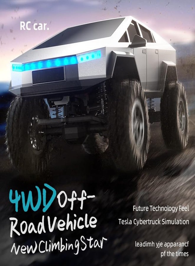 سيارة NBJIALIN RC Cyber Truck - سيارة تحكم عن بعد بمقياس 1:18 للبالغين، سيارة سايبرتراك رباعية الدفع عالية السرعة للطرق الوعرة، سيارة تحكم عن بعد 2.4 جيجاهرتز مقاومة للماء، سيارة مونستر RC لألعاب شاحنات التحكم عن بعد وهدايا - Image 2